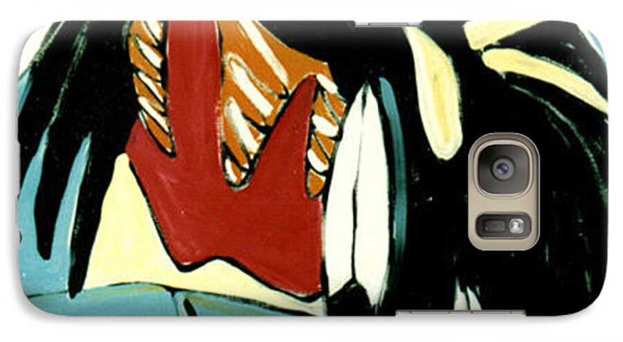 Red Galaxy S7 Case featuring the painting Red Indian by Lance Headlee