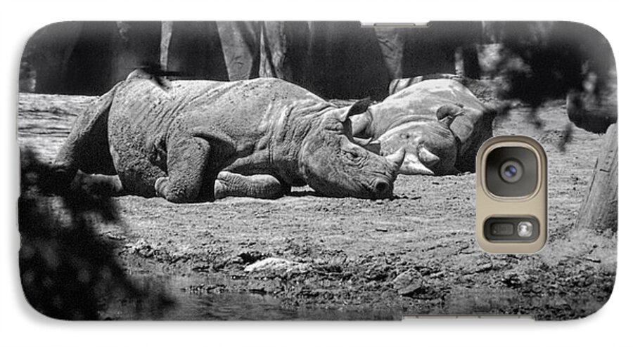Animals Galaxy S7 Case featuring the photograph Rhino Nap Time by Thomas Woolworth