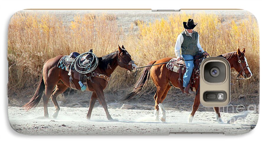 Rio Grande Galaxy S7 Case featuring the photograph Rio Grande Cowboy by Barbara Chichester