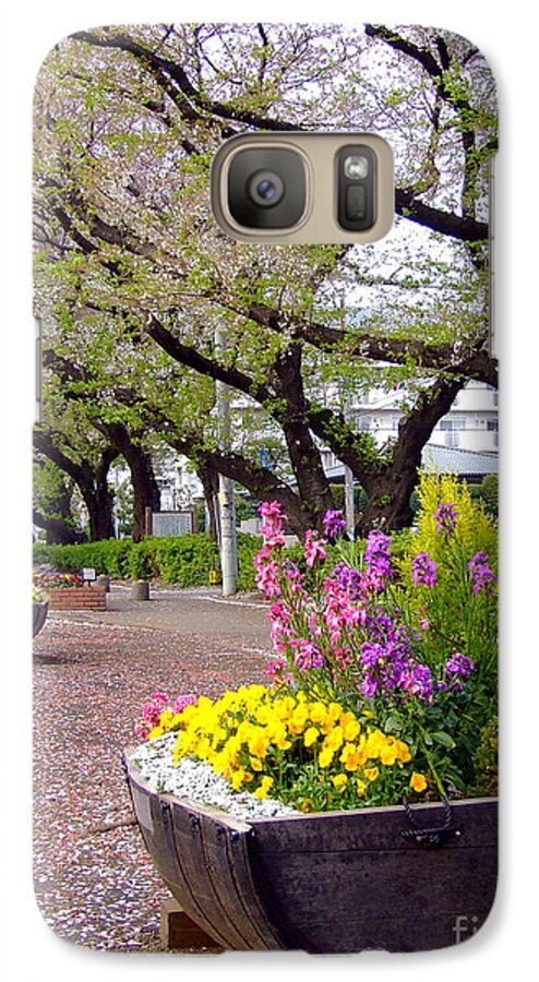 Road Galaxy S7 Case featuring the photograph Road of flowers by Andrea Anderegg
