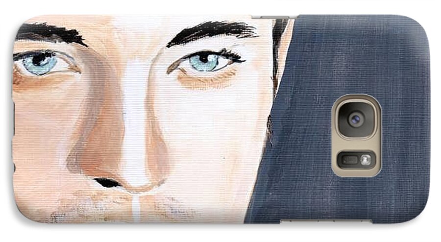 Robert Pattinson Film Actor Famous Faces People Portraits Movies Painting Acrylic Galaxy S7 Case featuring the painting Robert Pattinson 131a by Audrey Pollitt