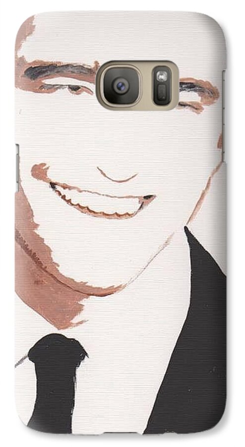 Robert Pattinson Famous Faces Filmstar Actor Movies Paintings Acrylic Galaxy S7 Case featuring the painting Robert Pattinson 142 a by Audrey Pollitt