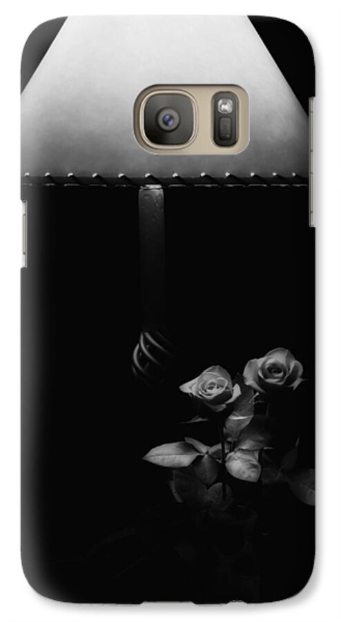 Still Life Galaxy S7 Case featuring the photograph Roses by Lamplight BW by Ron White