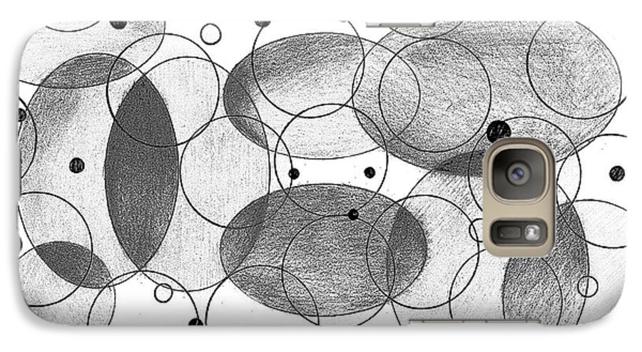 Circles Galaxy S7 Case featuring the drawing Round by Mary Bedy