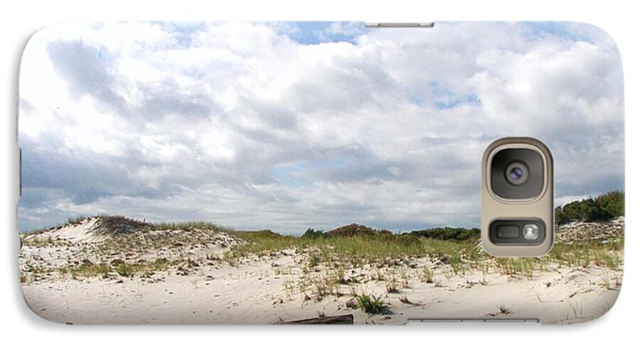 Sand Galaxy S7 Case featuring the photograph Seaside Driftwood and Dunes by Pamela Hyde Wilson