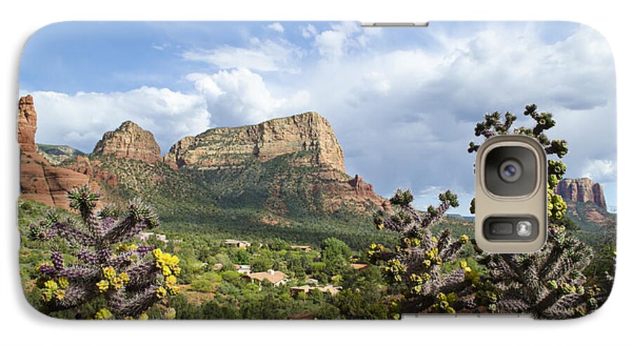 Sedona Galaxy S7 Case featuring the photograph Sedona Cactus in Bloom by Maria Janicki