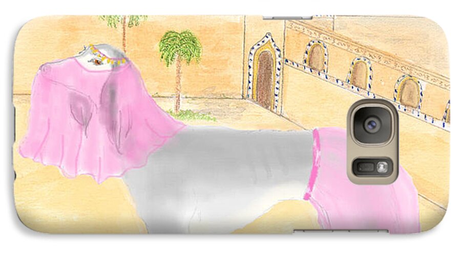 Saluki Galaxy S7 Case featuring the painting Serena all set for Arabian nights by Stephanie Grant