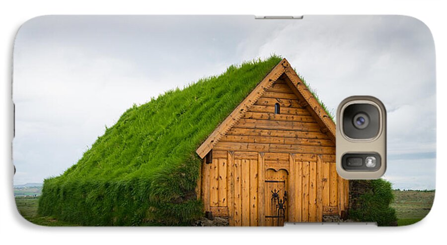 Iceland Galaxy S7 Case featuring the photograph Skalholt Iceland grass roof by Matthias Hauser