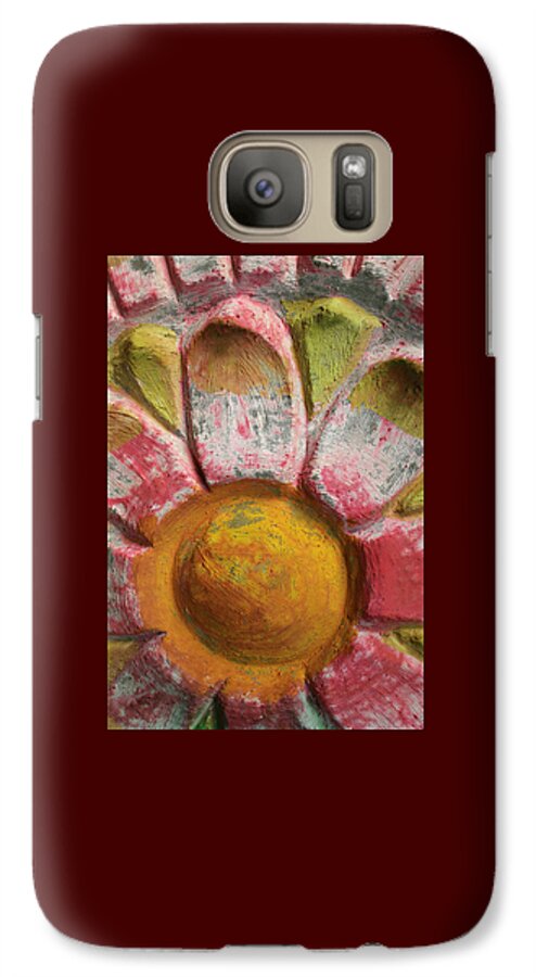 Flower Galaxy S7 Case featuring the photograph SKC 0008 Scraped paint by Sunil Kapadia