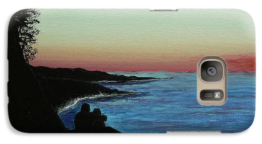 Ocean Galaxy S7 Case featuring the painting Sleepy blue ocean by Dan Wagner