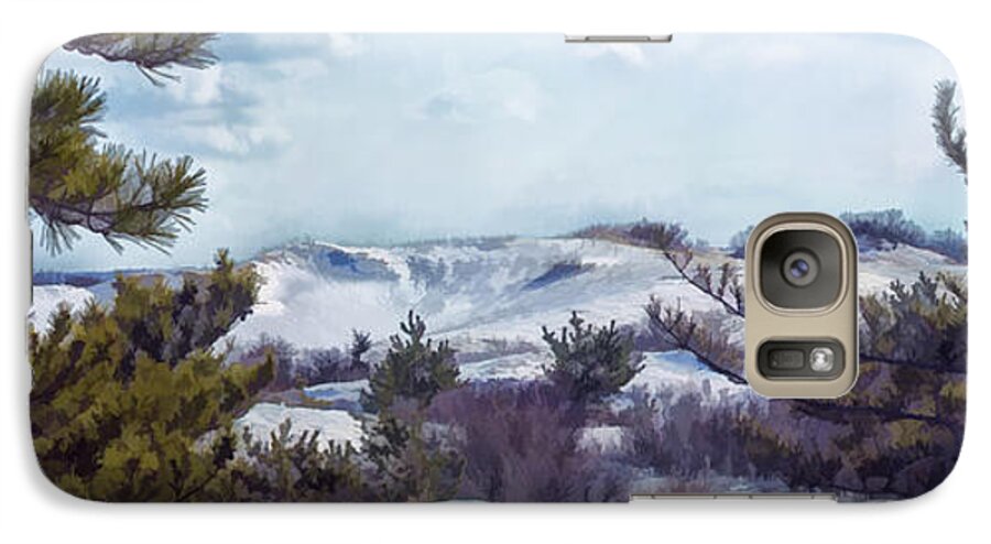Sandy Neck Galaxy S7 Case featuring the photograph Snow Covered Dunes by Constantine Gregory