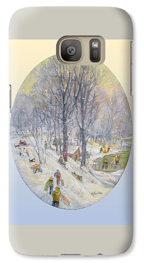 Nature Galaxy S7 Case featuring the painting Snow Day by Donna Tucker
