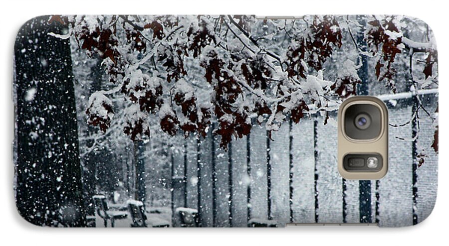 Snow Galaxy S7 Case featuring the photograph Snowy leaves by Andy Lawless