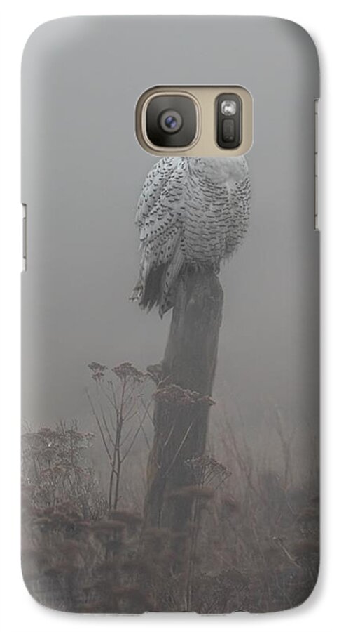 Snowy Owl Galaxy S7 Case featuring the photograph Snowy Owl in the Mist by Daniel Behm