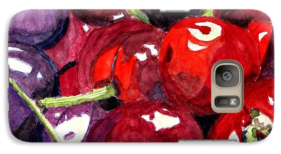 Cherries Galaxy S7 Case featuring the painting So Sweet by Angela Davies