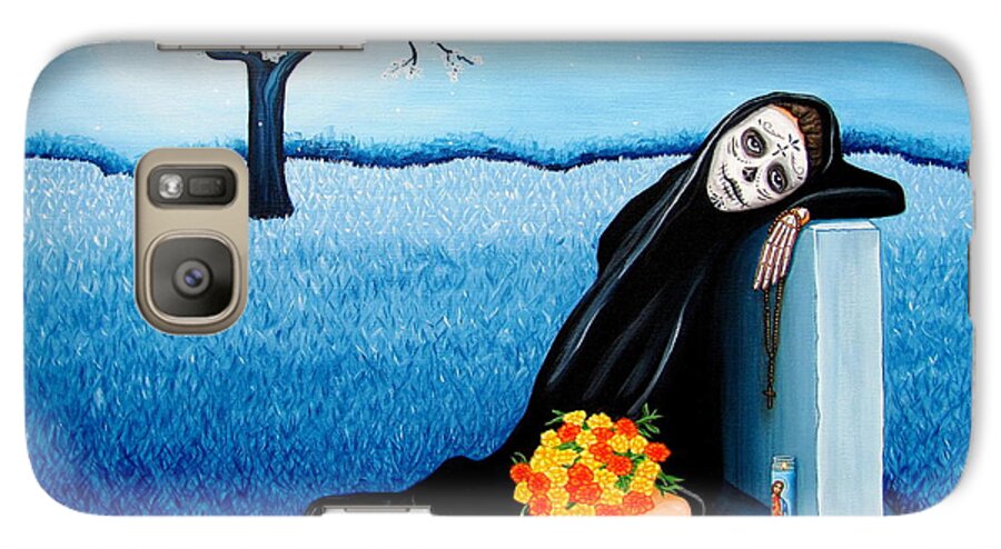 Dia De Los Muertos Galaxy S7 Case featuring the painting Sorrow and Hope by Evangelina Portillo