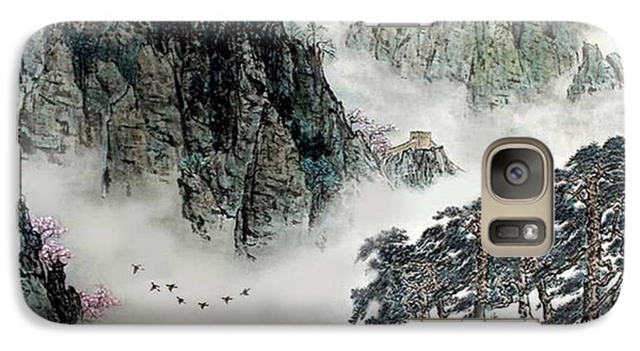 Mountains And Clouds Galaxy S7 Case featuring the photograph Spring Mountains and the Great Wall by Yufeng Wang