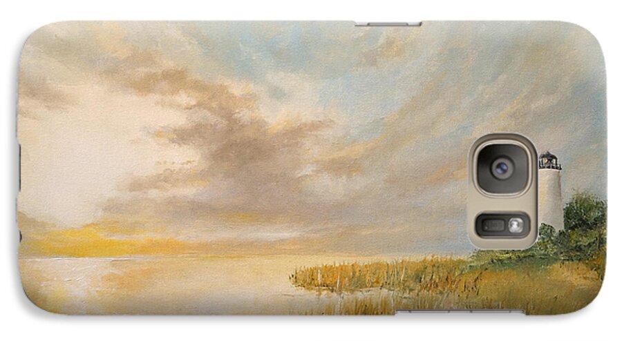Seascape Galaxy S7 Case featuring the painting St Marks Lighthouse by Alan Lakin
