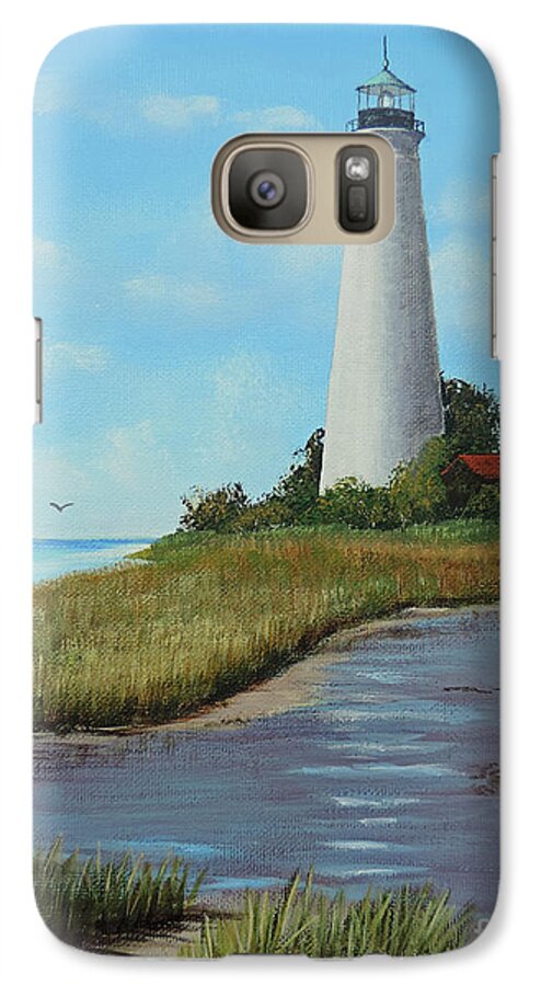 St. Mark's Lighthouse Galaxy S7 Case featuring the painting St. Mark's Lighthouse Painting by Jimmie Bartlett
