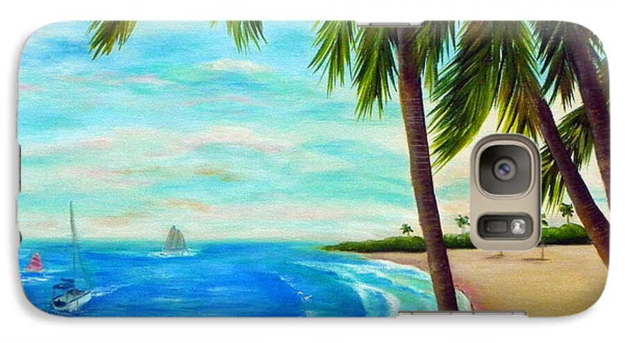Canvas Prints Galaxy S7 Case featuring the painting St. Somewhere by Shelia Kempf
