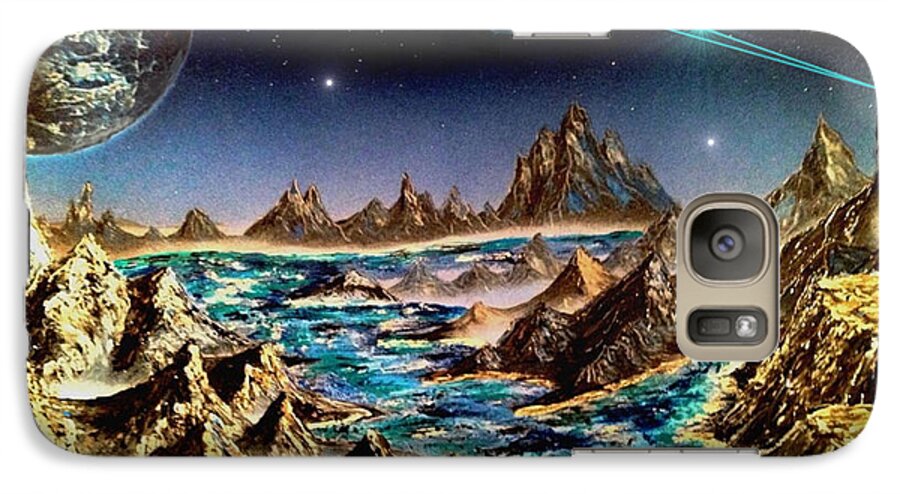 Star Trek Galaxy S7 Case featuring the painting Star Trek - Orbiting Planet by Michael Rucker