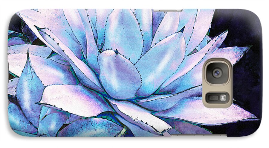 Jane Schnetlage Galaxy S7 Case featuring the digital art Succulent In Blue And Purple by Jane Schnetlage