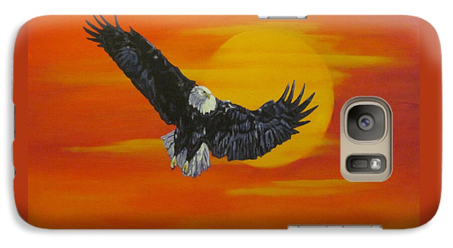 Eagle Galaxy S7 Case featuring the painting Sun Riser by Wendy Shoults