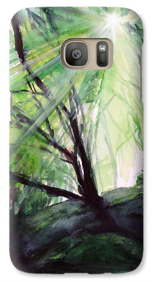 Sunbean Galaxy S7 Case featuring the painting Sunbeans of Grace by Allison Ashton