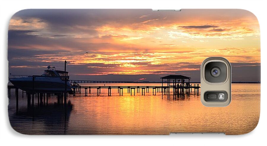 Sunrise Galaxy S7 Case featuring the photograph Sunrise Colors on the Sound by Jeff at JSJ Photography