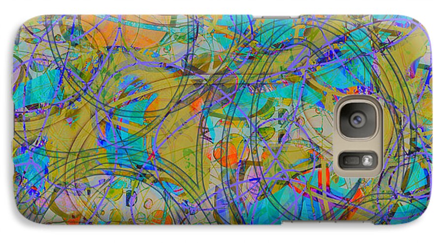 Abstract Galaxy S7 Case featuring the digital art Sunset by Gabrielle Schertz