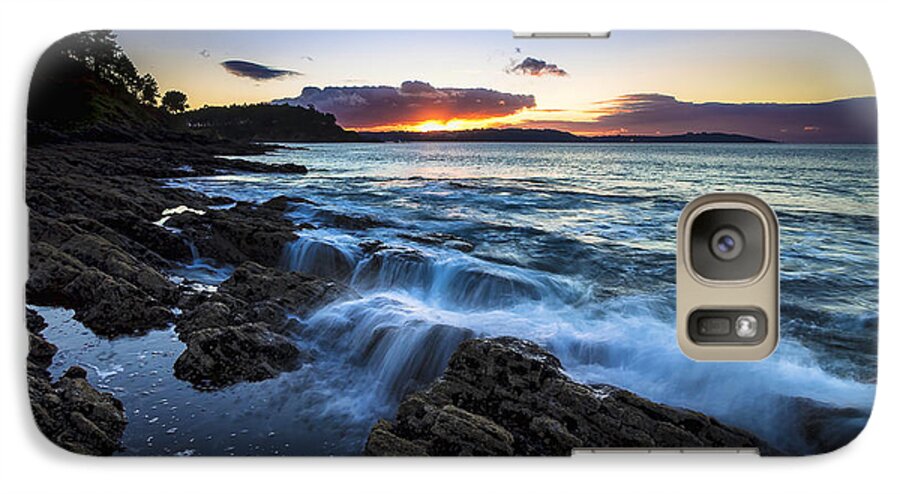 Ber Galaxy S7 Case featuring the photograph Sunset on Ber Beach Galicia Spain by Pablo Avanzini