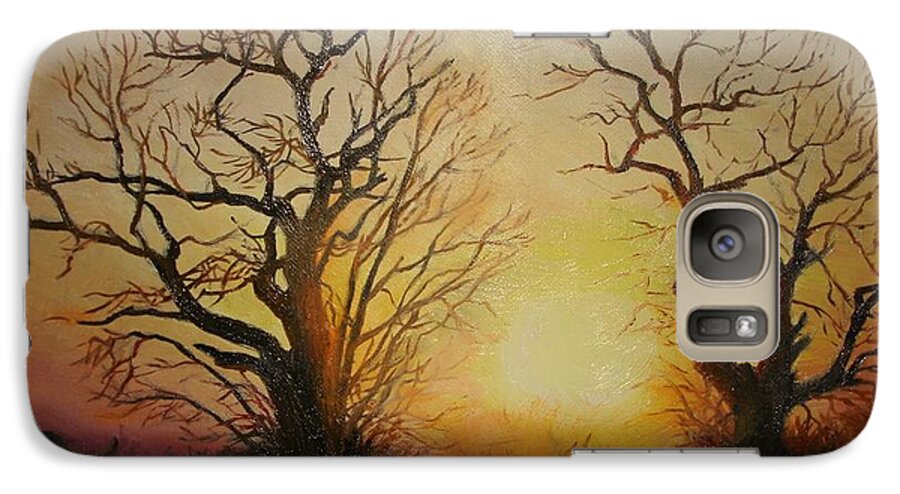 Sunset Galaxy S7 Case featuring the painting Sunset by Sorin Apostolescu
