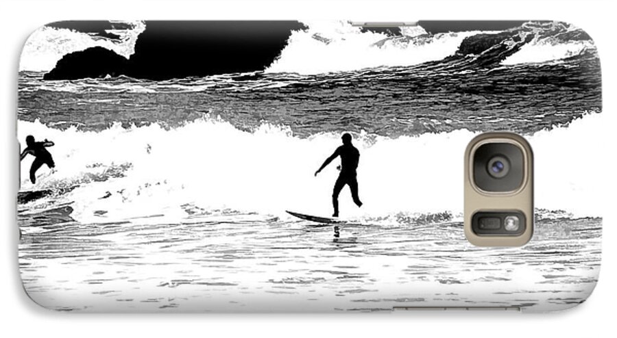 Surfers Galaxy S7 Case featuring the photograph Surfer Silhouette by Kathy Churchman