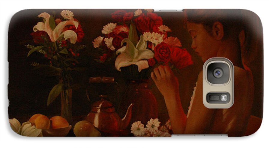 Young Girl Galaxy S7 Case featuring the painting Sweet Innocence by Rick Fitzsimons
