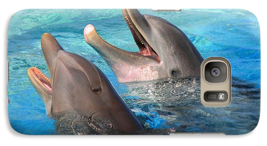 Dolphins Galaxy S7 Case featuring the photograph Talking Dolphins by Kristine Widney