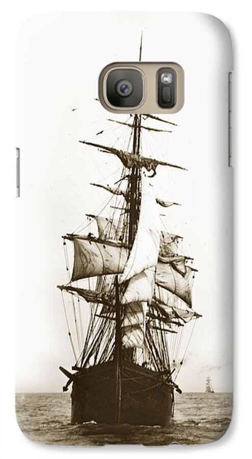 Tall Ships Around Galaxy S7 Case featuring the photograph Tall Ship Sailing out of San Francisco California circa 1900 by Monterey County Historical Society