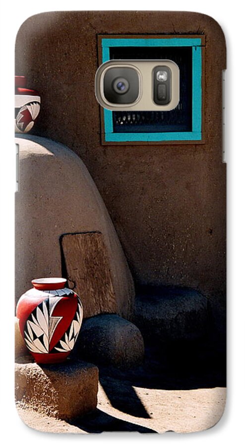 Taos Galaxy S7 Case featuring the photograph Taos New Mexico Pottery by Jacqueline M Lewis