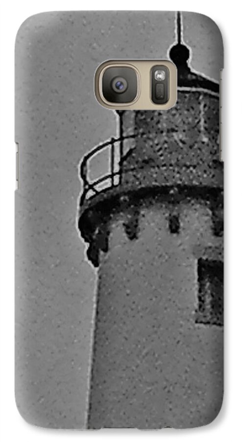 Light Houst Galaxy S7 Case featuring the photograph Tawas Point in the rain by Daniel Thompson