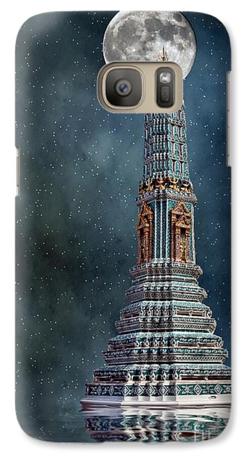 Temple Galaxy S7 Case featuring the photograph Temple Moon by Shirley Mangini