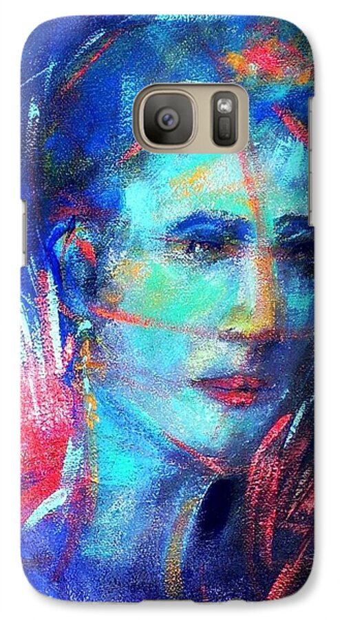Blue Galaxy S7 Case featuring the painting That Moment by Jodie Marie Anne Richardson Traugott     aka jm-ART
