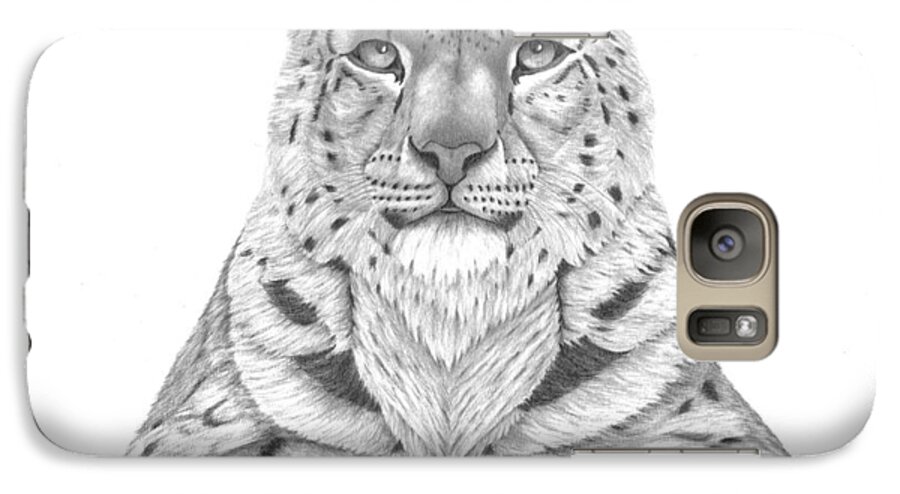 White Tiger Galaxy S7 Case featuring the drawing The Fearless Tiger by Patricia Hiltz