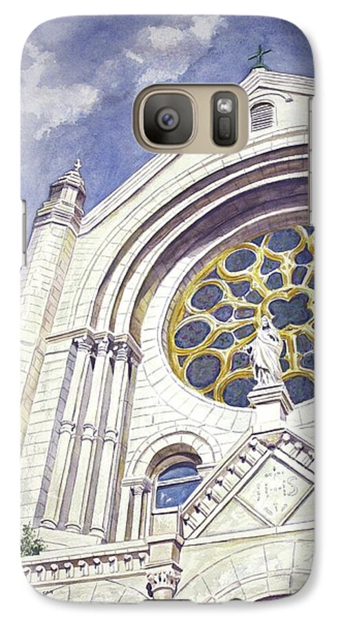 Sacred Heart Catholic Church Galaxy S7 Case featuring the painting The Magnificent Sacred Heart by Roxanne Tobaison