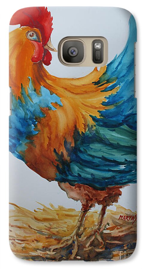 Colorful Roooster Galaxy S7 Case featuring the painting The Pride of Yard by Marta Styk