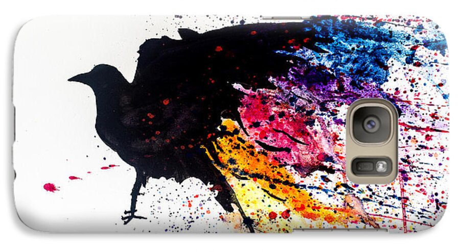 Abstract Galaxy S7 Case featuring the painting The Raven by Joshua Minso