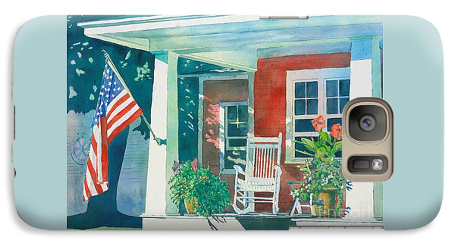 Pentwater Galaxy S7 Case featuring the painting The Red Cottage by LeAnne Sowa