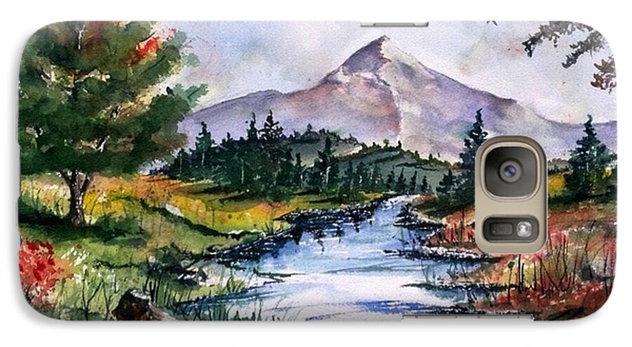 Mountain Galaxy S7 Case featuring the painting The River by Richard Benson
