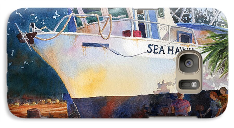 Boat Galaxy S7 Case featuring the painting The Sea Hawk in Drydock by Roger Rockefeller