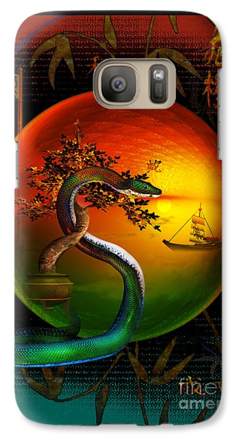 Year Of The Water Snake Galaxy S7 Case featuring the digital art The Year Of The Snake by Shadowlea Is