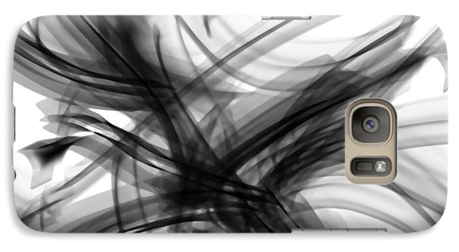 Digital Art Abstract Time Share Black And White Digital Art Abstract Standard Prints Galaxy S7 Case featuring the digital art Time Share by Gayle Price Thomas