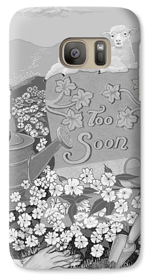 Tombstone Galaxy S7 Case featuring the digital art TooSoon by Carol Jacobs